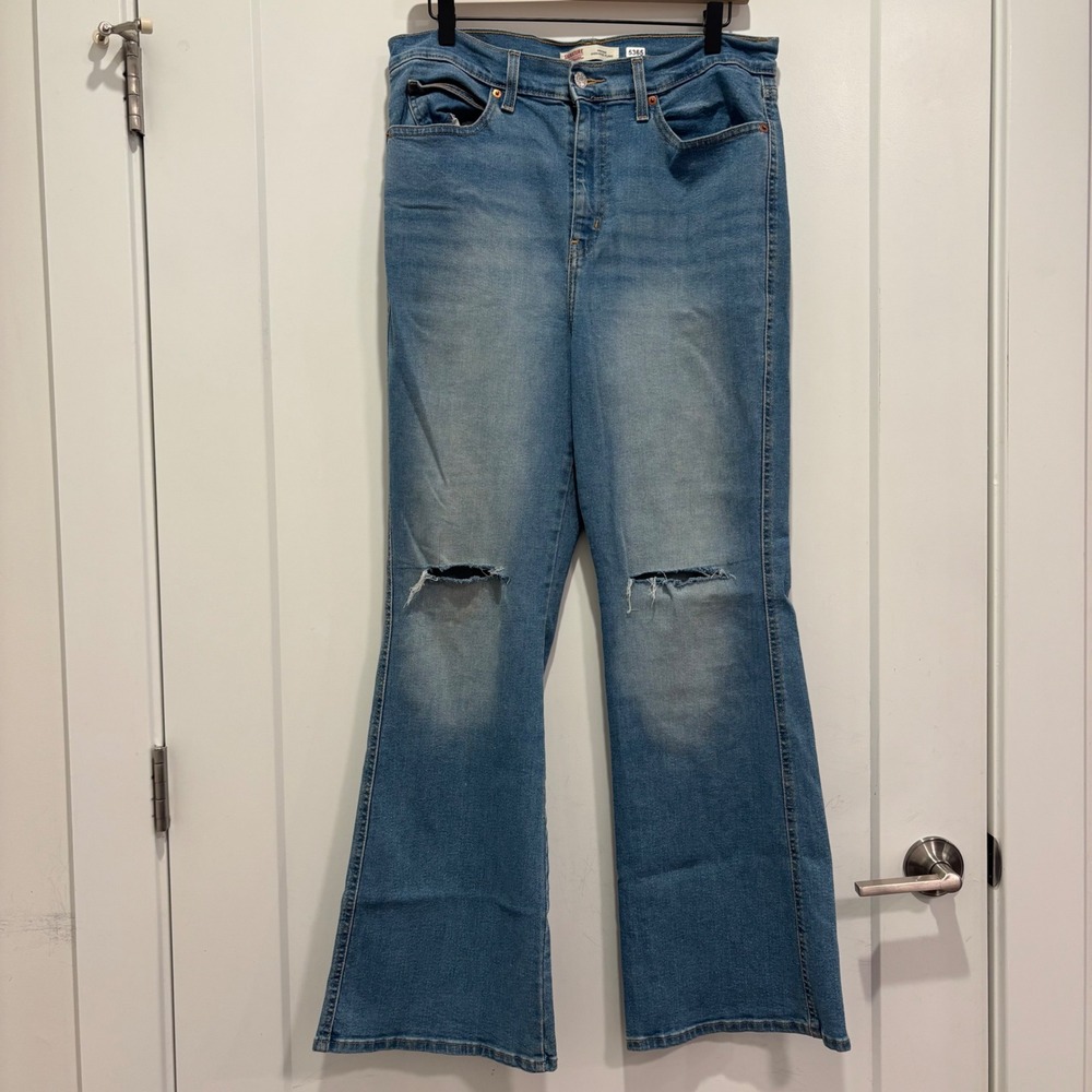 Signature by Levi Strauss Heritage High-Rise Flare Jeans Medium Wash 12 W31 Dist